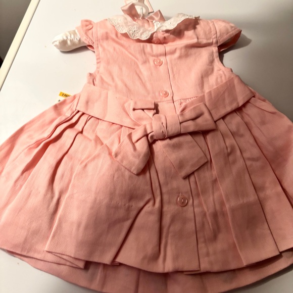 First Impressions 2-Piece Dress With Embroidered Floral Design On Bottom - Picture 3 of 4